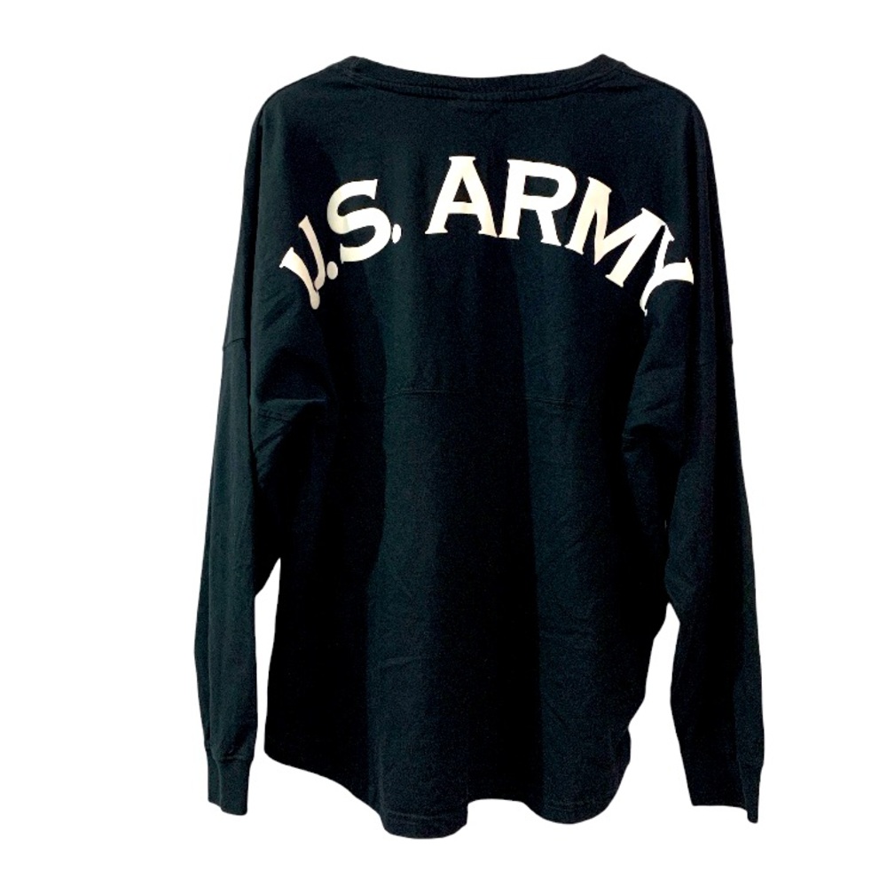 J. America “US ARMY” Long Sleeve Shirt Black White Large Crewneck Spirit  Jersey